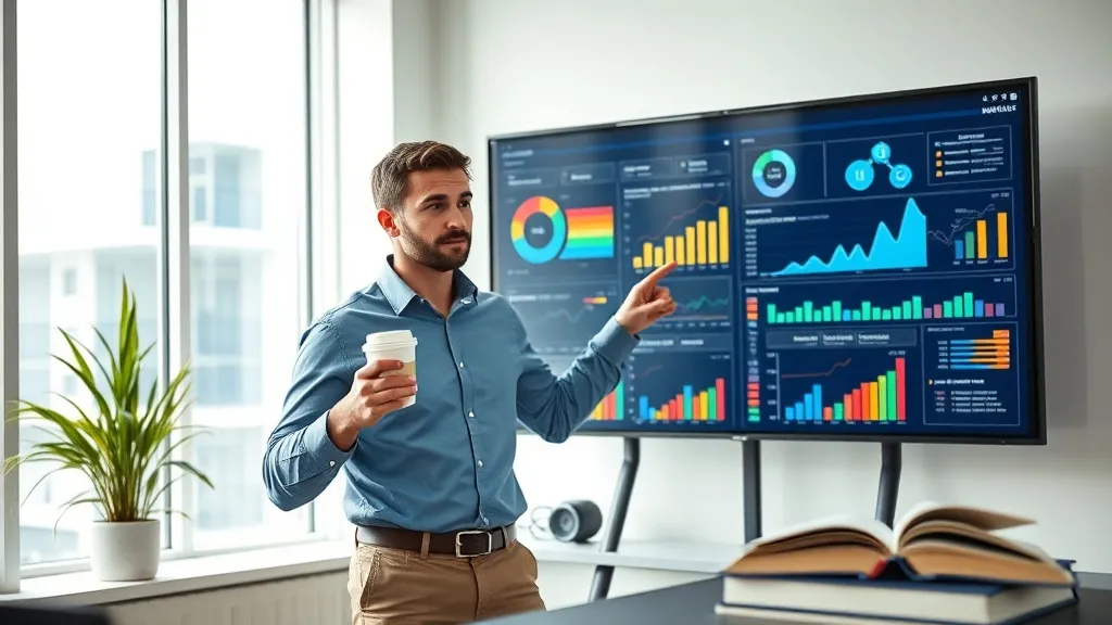 Analista de marketing analisando dados de atribuição multicanal em dashboard