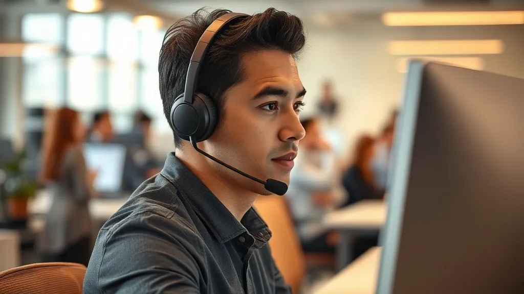 Profissional de vendas recebendo alerta visual no computador e agindo rapidamente